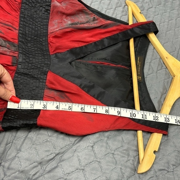 ZARA WOMAN gray sleeveless dress A-line skirt size S gray, black and red color - Picture 15 of 16